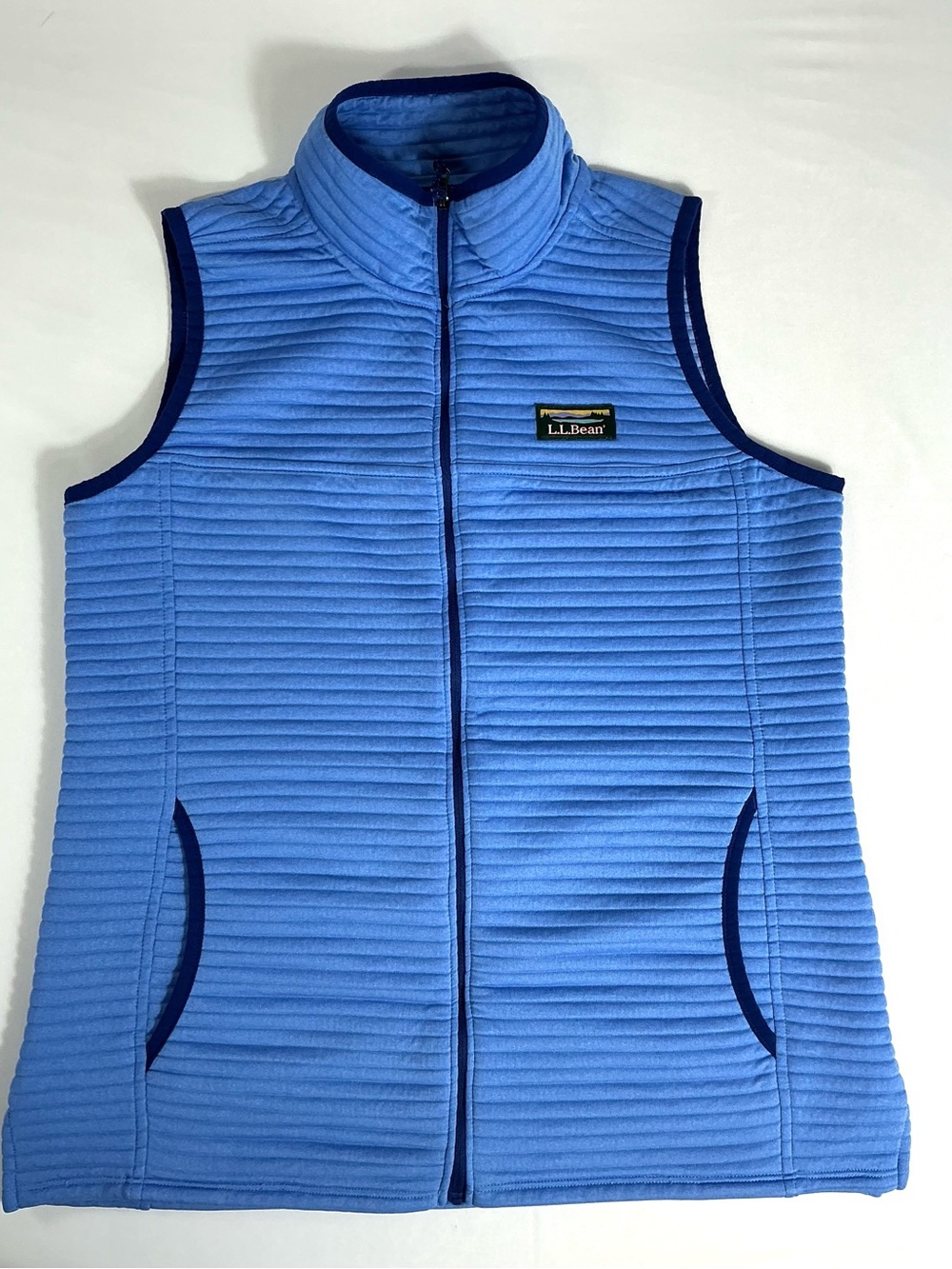 L.L.Bean Quilted Fleece Vest Blue Full Zip Women’s M Regular Lightweight - Picture 4 of 11